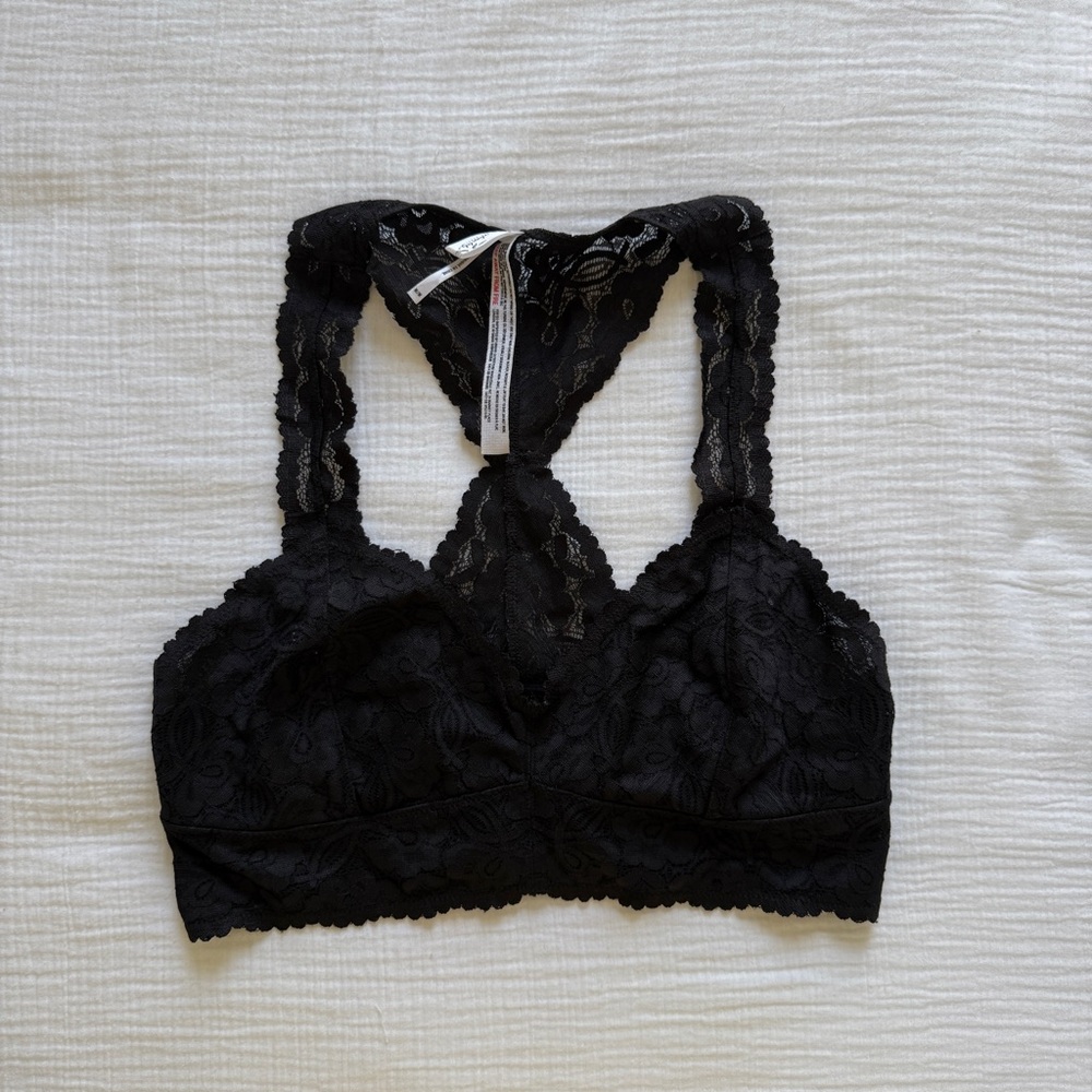 Free People Intimates Black Lace Razorback Bralette size M